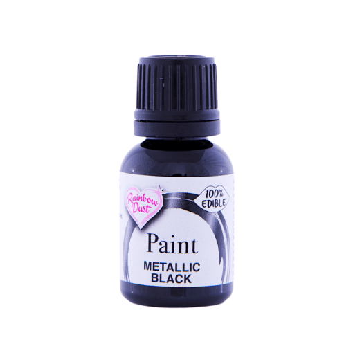 Pintura Metalizada Comestible Rainbow Dust - Black / Negro (25 G)
