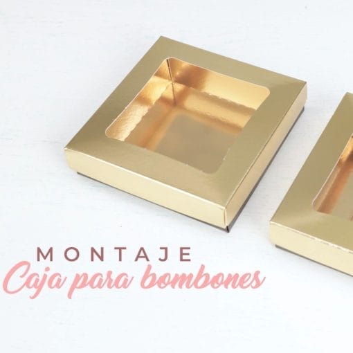 Caja Para Bombones Dorada Y Marron - Mediana - Imagen 4