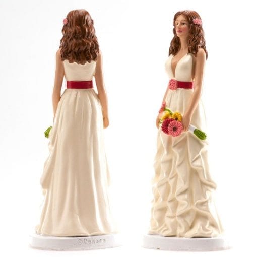 Figura Para Tarta Mujer Con Ramo Margaritas - Imagen 2