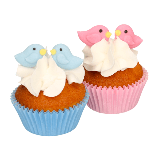 Decoraciones De Azucar Funcakes - Pajaros Rosas Y Azules - Imagen 2