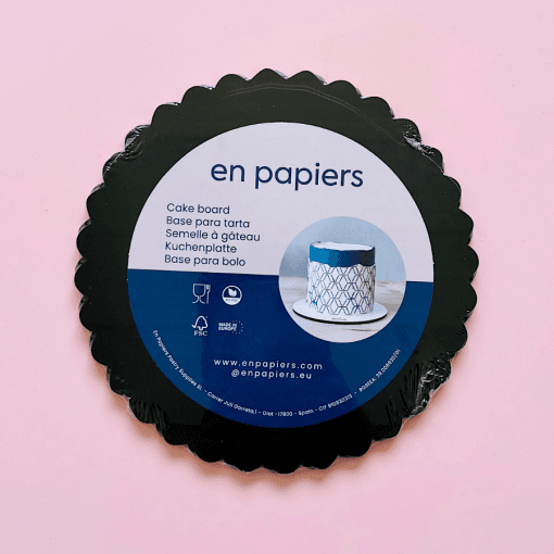 Bases De Madera Redondas Negras (ondas Cassis) "en Papiers" - 35 Cm - Imagen 2