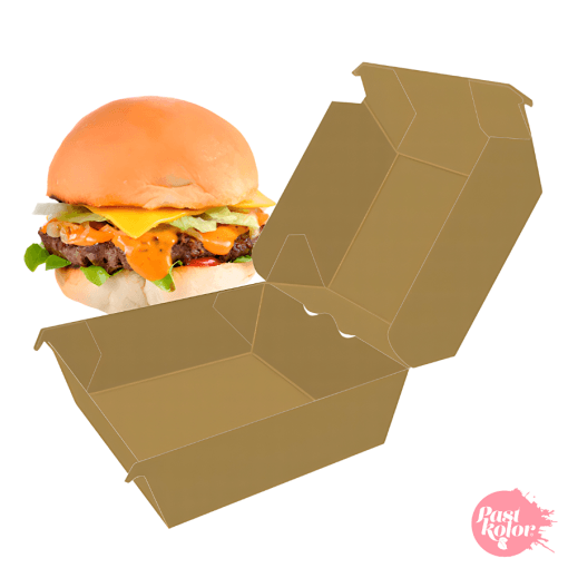 Caja Para Hamburguesa Kraft - 10 X 8 Cm
