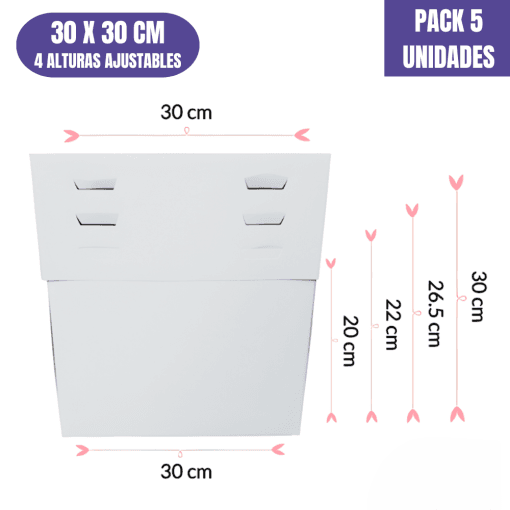 Caja Para Tarta 4 Alturas Ajustables - 30 Cm (5 Uds) - Imagen 2