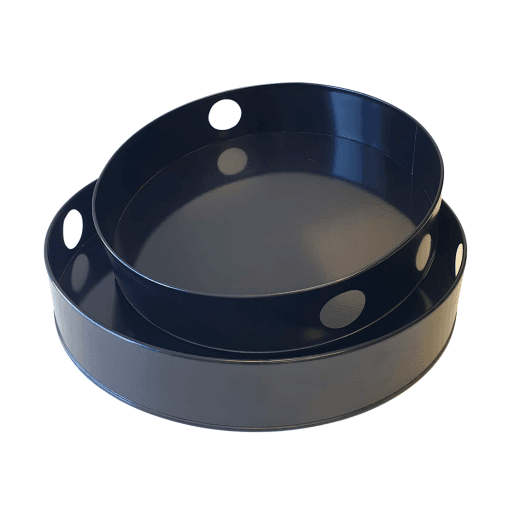 Set Bandejas Metalicas Redondas Negras