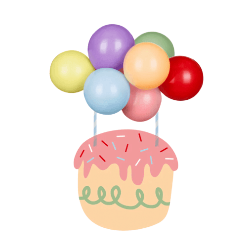 Topper Para Tarta Globos Partydeco - Arcoiris - Imagen 3