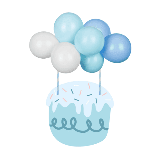 Topper Para Tarta Globos Partydeco - Azules - Imagen 3