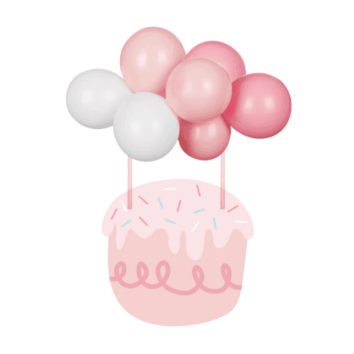 Topper Para Tarta Globos Partydeco - Rosas - Imagen 3