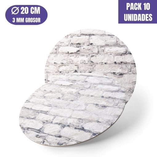 Base Para Tarta Redonda De 20 X 0,3 Cm - Piedra [10 Uds]