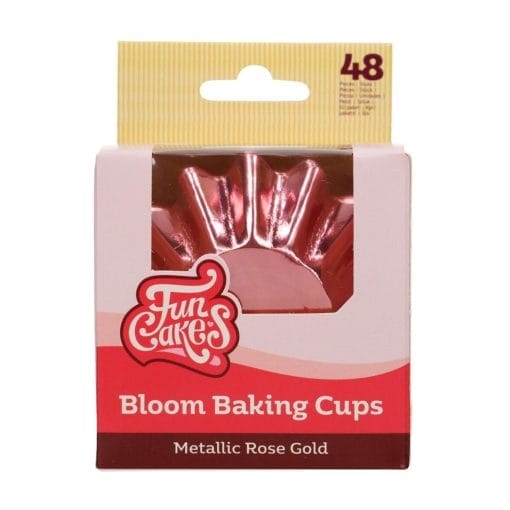 Capsulas Cupcakes Para Hornear "bloom" Funcakes - Oro Rosado Metalico - Imagen 3