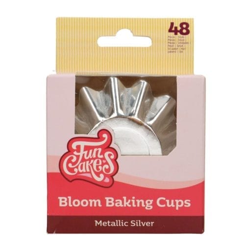 Capsulas Cupcakes Para Hornear "bloom" Funcakes - Plata Metalico - Imagen 2