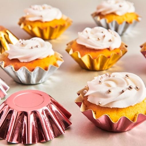 Capsulas Cupcakes Para Hornear "bloom" Funcakes - Plata Metalico - Imagen 3