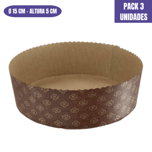 Molde De Papel Para Bizcocho Bajo - 15 X 5 Cm (3 Unidades)
