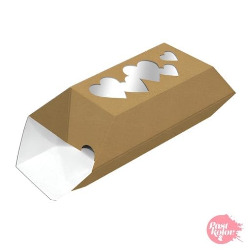 Caja Para Dulces Kraft Con Ventana Corazones - Imagen 2