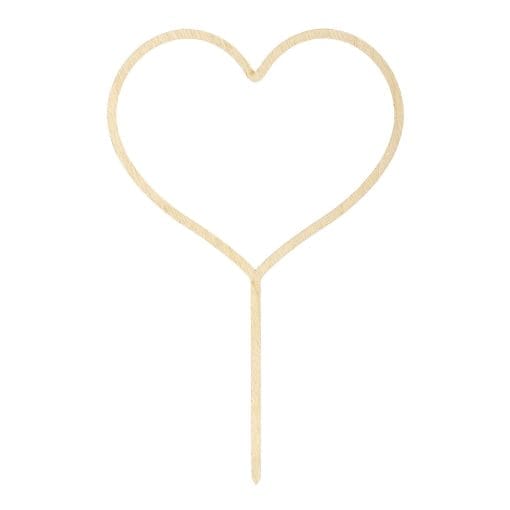 Topper Para Tarta Madera Partydeco - Corazon
