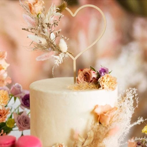 Topper Para Tarta Madera Partydeco - Corazon - Imagen 2