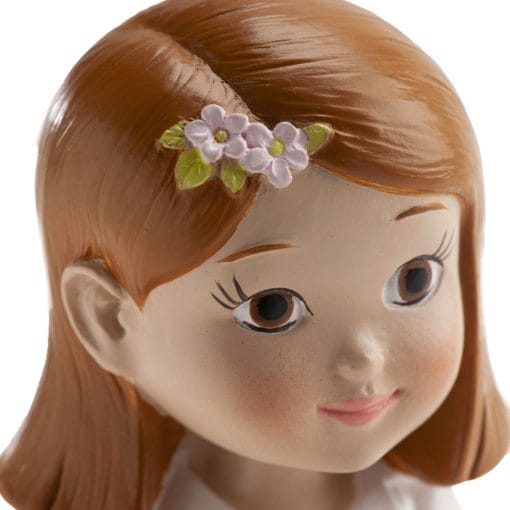Figura Para Tarta Comunion - NiÑa Con Rosario Y Lazo Rosa - Imagen 4