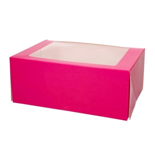 Caja Para 6 Cupcakes [o 12 Mini Cupcakes] Rosa Con Ventana - Funcakes (3 U) - Imagen 3