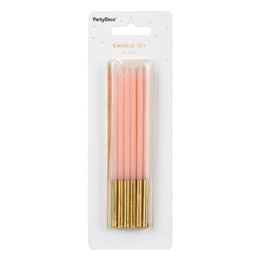 Velas CumpleaÑos Partydeco - Rosa / Dorado (14 Cm) - Imagen 2