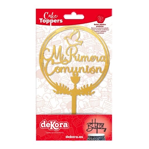 Topper Para Tarta Dorado Dekora - Mi Primera Comunion - Imagen 2