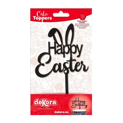 Topper Para Tarta Negro Dekora - "happy Easter" - Imagen 2